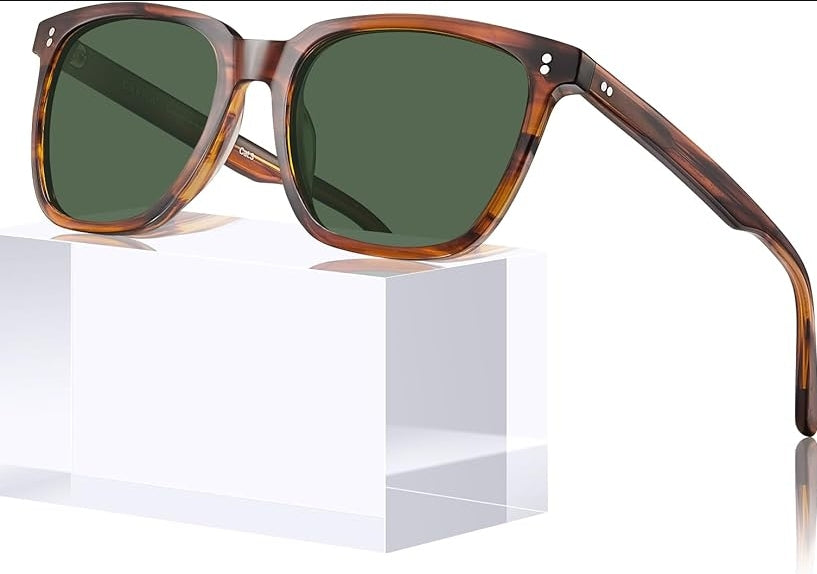 Retro Acetate Polarized Sunglasses for Men UV400 Anti-Glare Driving Outdoor Sun Glasses CA5354WS